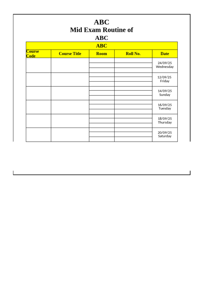 Jisan Exam Routine | PDF