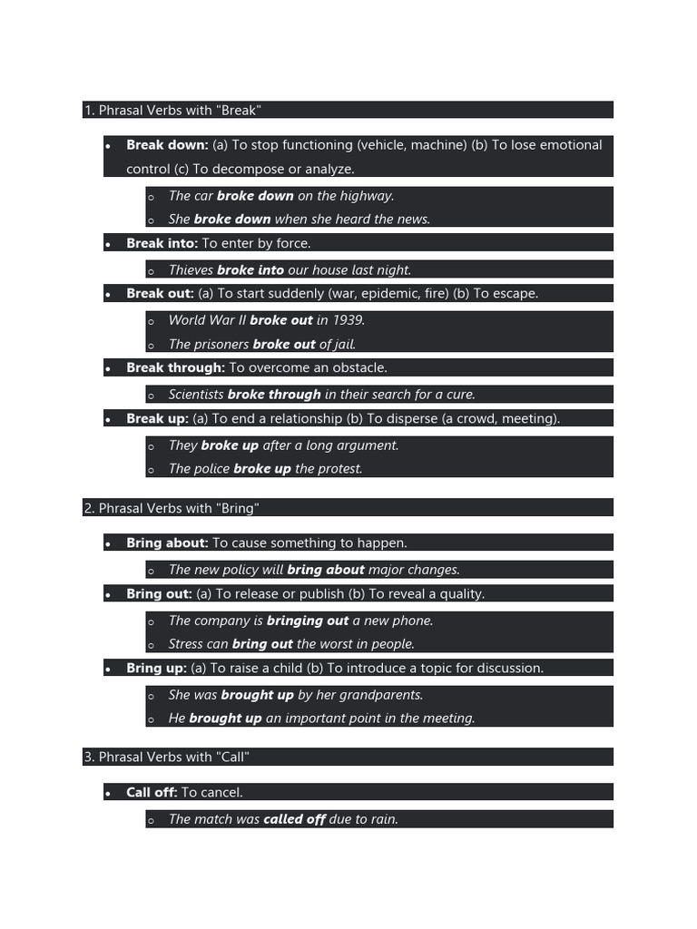 Essential Phrasal Verbs Guide | PDF