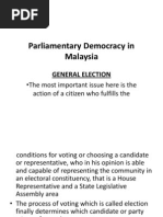 Parliamentary Democracy in Malaysia