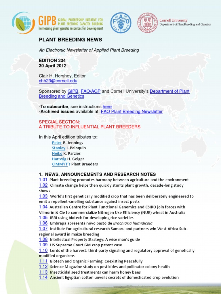 Plant Breeding News