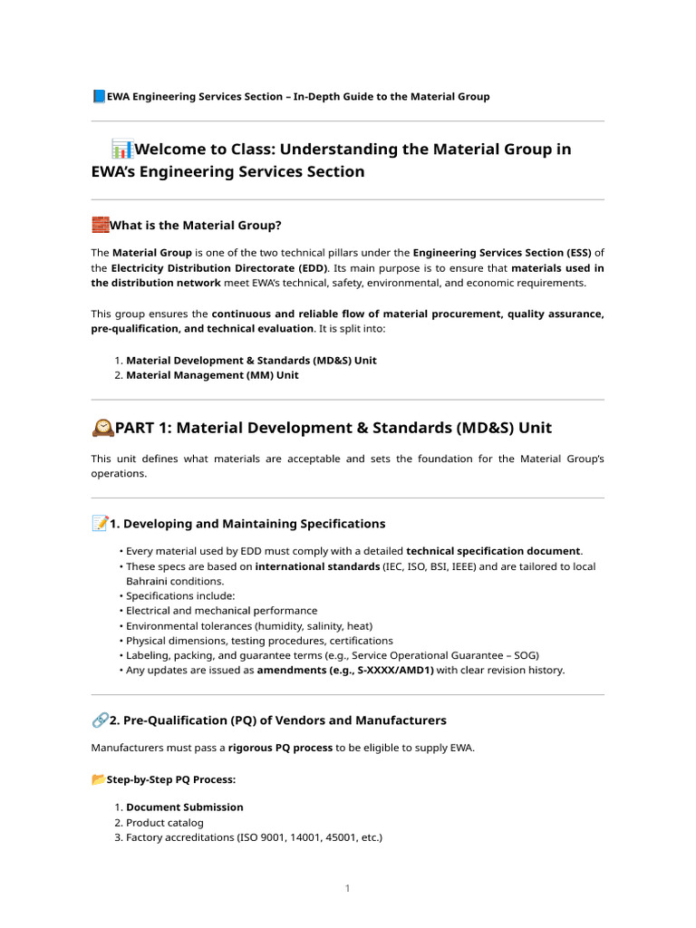 EWA Engineering Material Group Guide | PDF | Specification (Technical ...