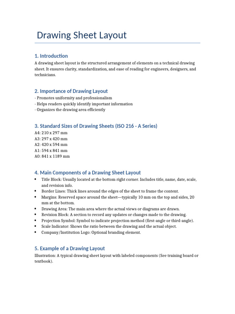 Engineering Drawing Sheet Layout Guide | PDF
