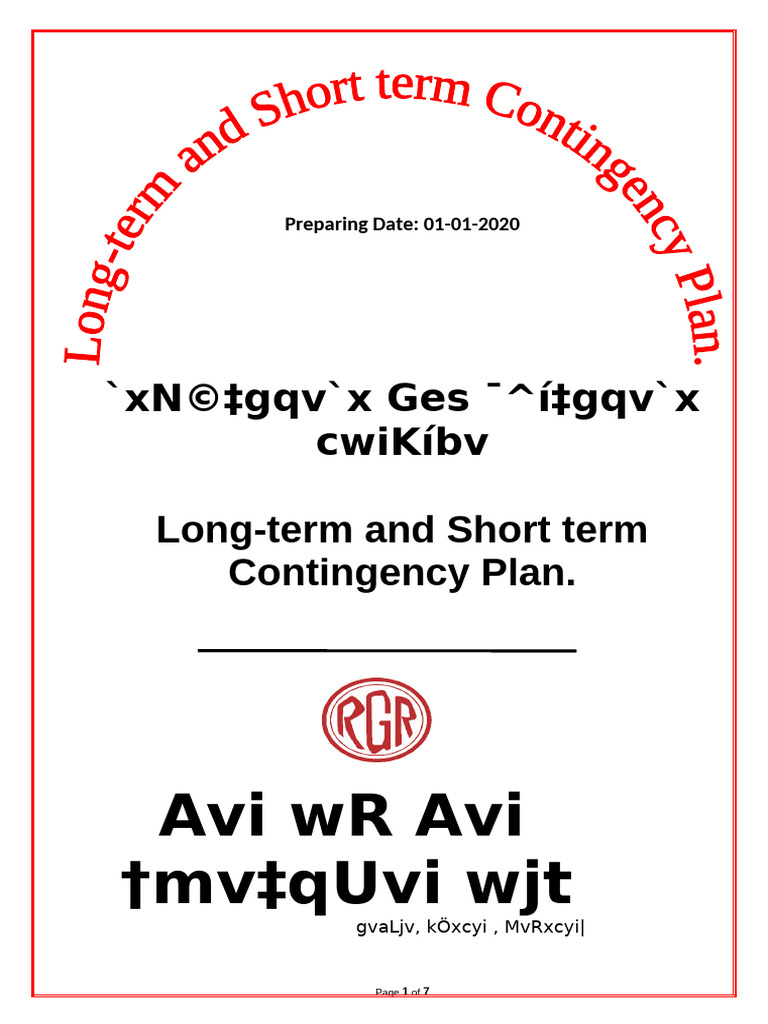 Long Term and Short Term Contingency Plan For FA | PDF