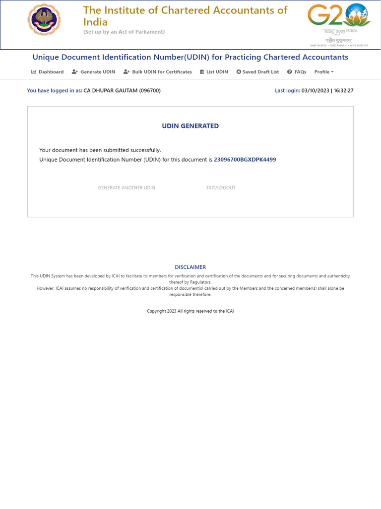 Generate Unique Document ID for CAs | PDF