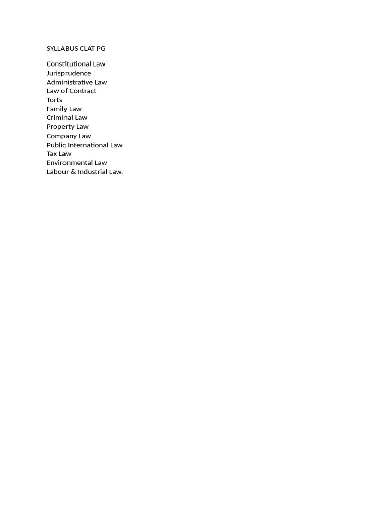 CLAT PG Syllabus Overview | PDF