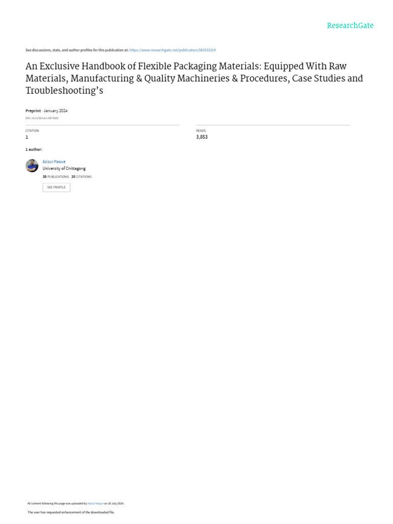 Flexible Packaging Materials Handbook | PDF | Polyethylene | Polymers
