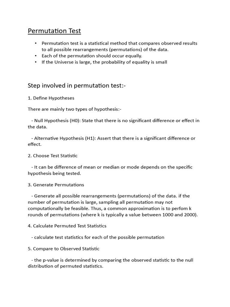 Understanding Permutation Tests | PDF | P Value | Statistics