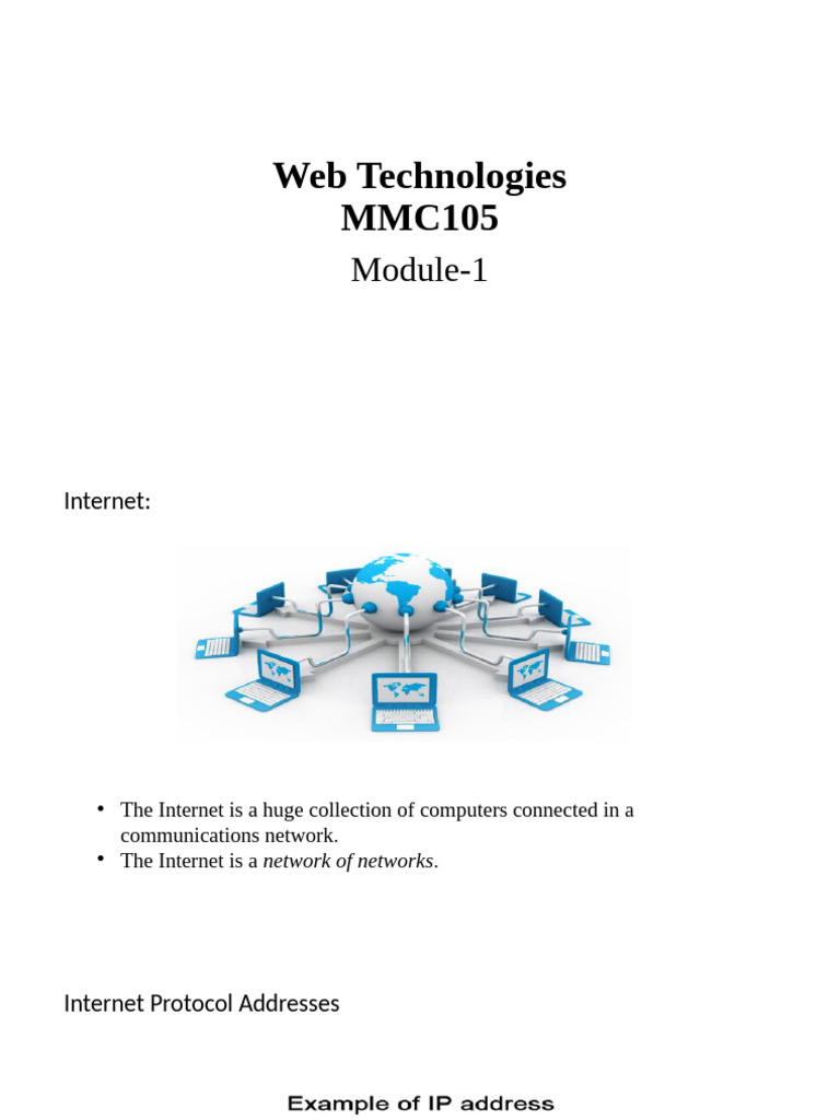 Web Technologies - (MMC105) Module 1 | PDF | World Wide Web | Internet ...