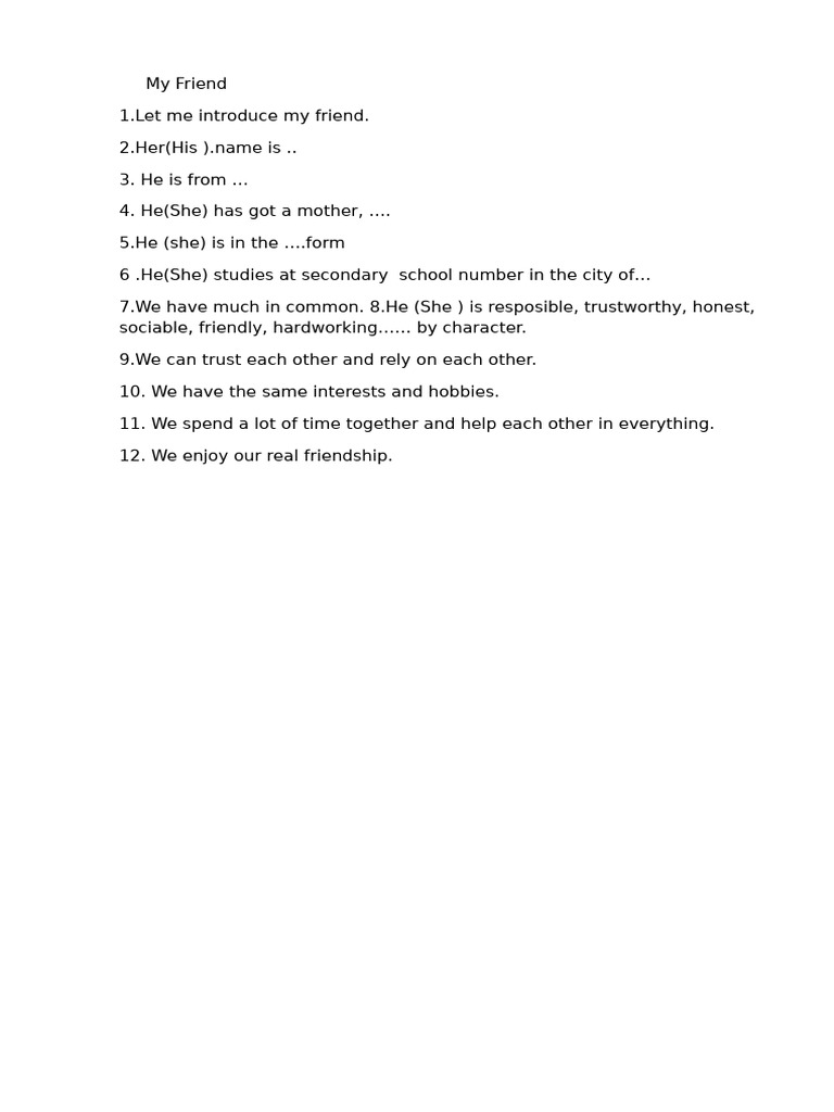 My Best Friend | PDF