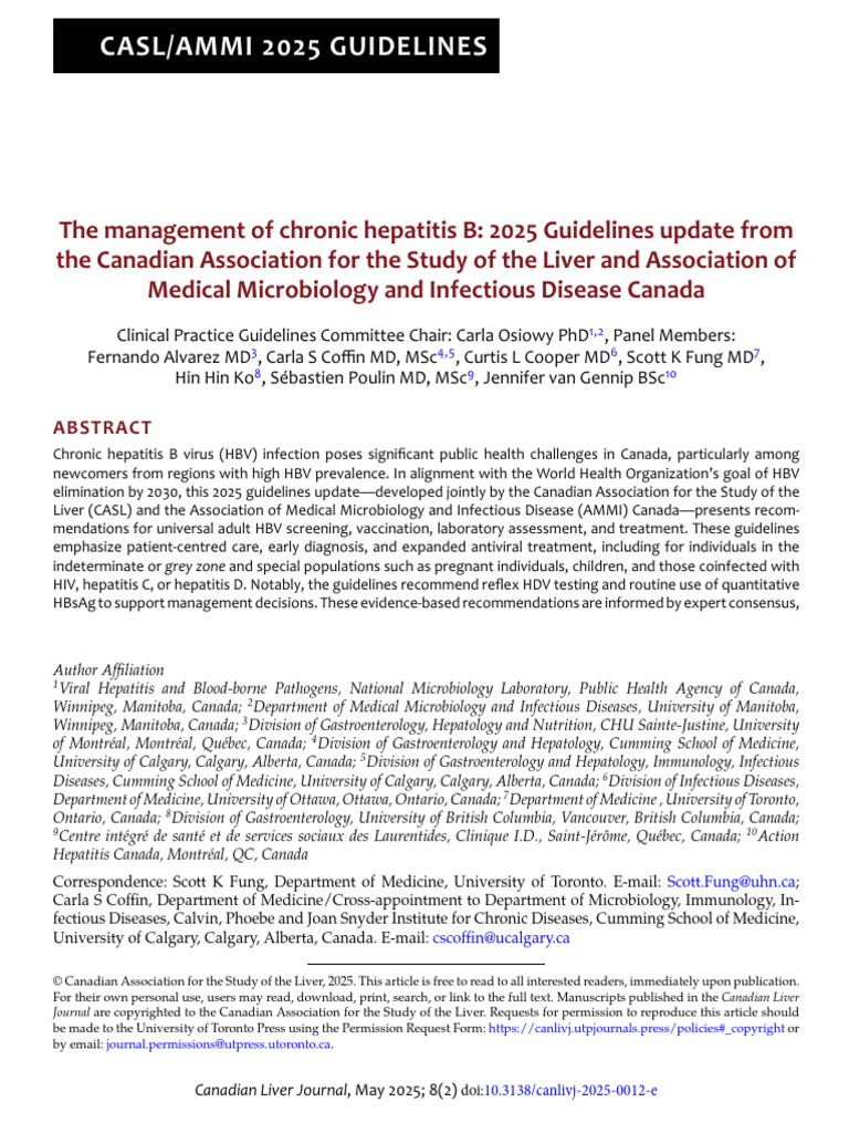 2025 Chronic Hepatitis B Guidelines Update | PDF | Hepatitis B | Hepatitis