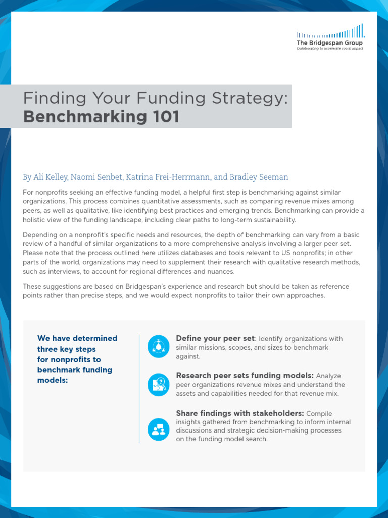 Nonprofit Funding Model Benchmarking Guide | PDF | Benchmarking