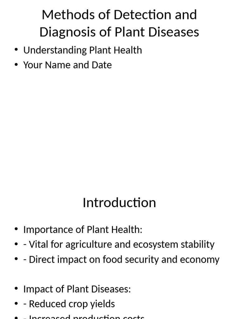 Plant Disease Detection Methods | PDF | Elisa | Medical Diagnosis