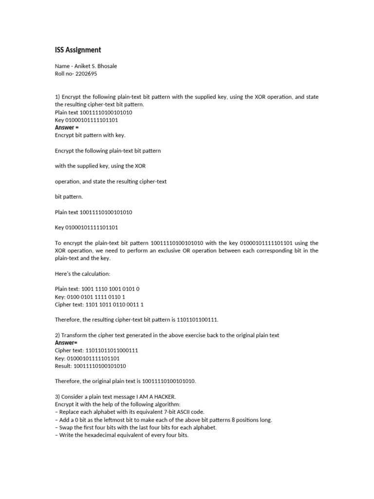 XOR Encryption and ASCII Transformation Guide | PDF