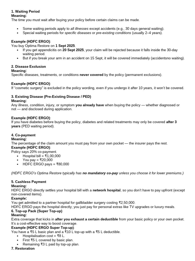 Heath Insurance Check List | PDF | Insurance | Hospital