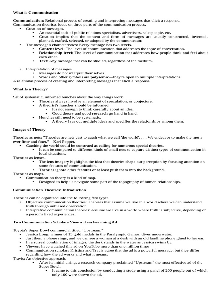 Ba Comm 12 (Ma'Am Rea) | PDF | Theory | Communication