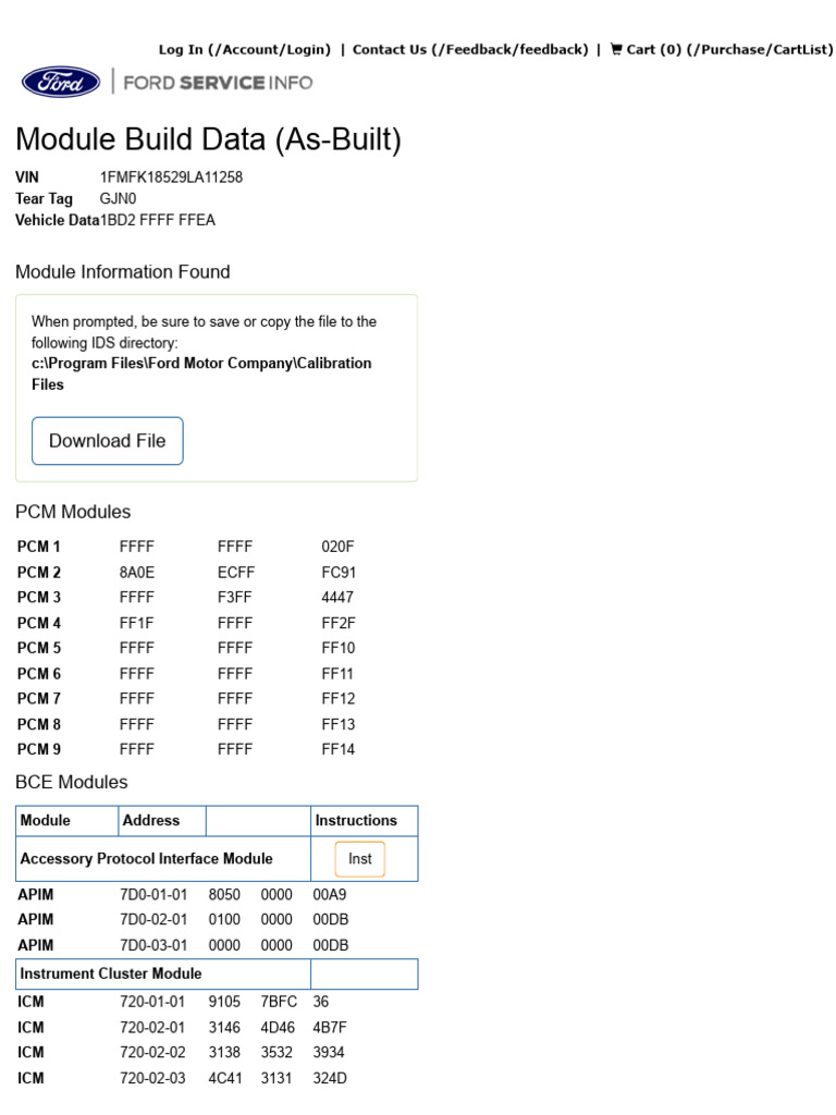 As-Built Module Build Data Guide | PDF | Automotive Technologies ...