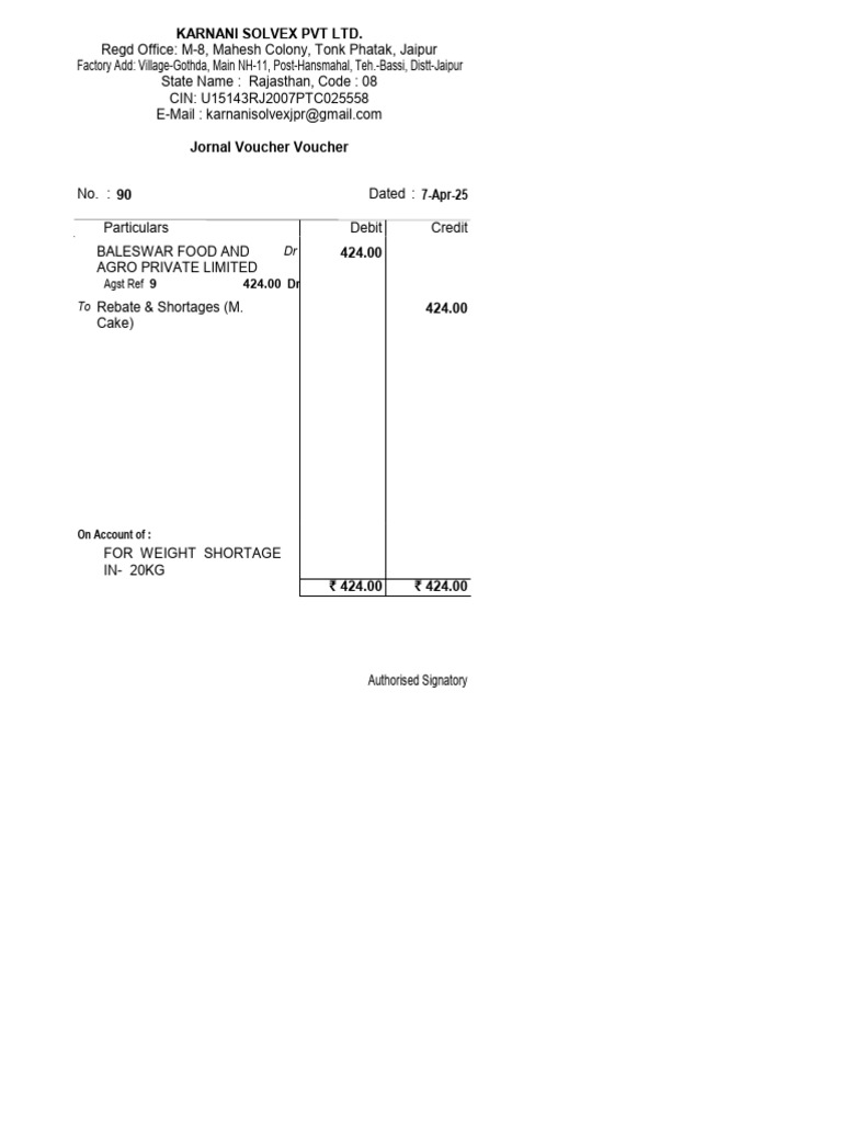 Balesh Debit Note | PDF