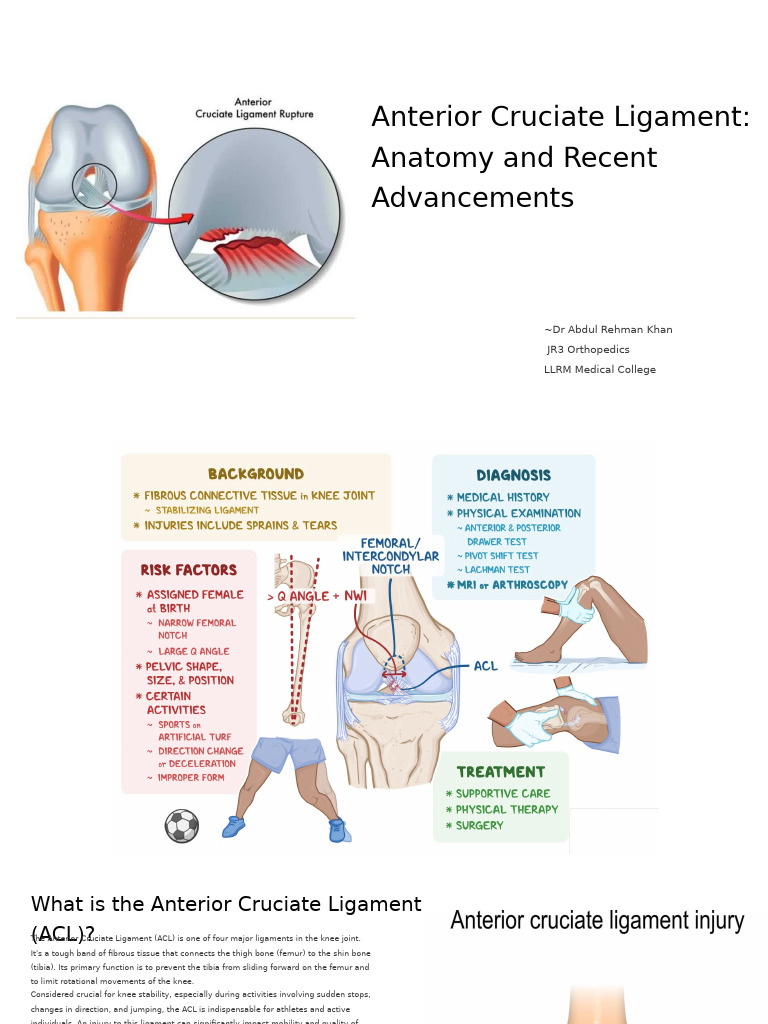 ACL Anatomy and Injury Management Guide | PDF | Knee | Mesenchymal Stem ...