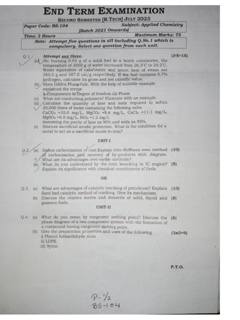 Chemistry End Sem | PDF