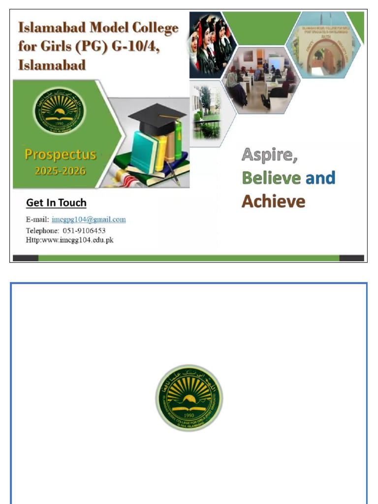 IMCG G-10/4 Prospectus 2025-2026 | PDF | University And College ...