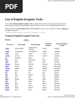 English Irregular Verbs - Using English