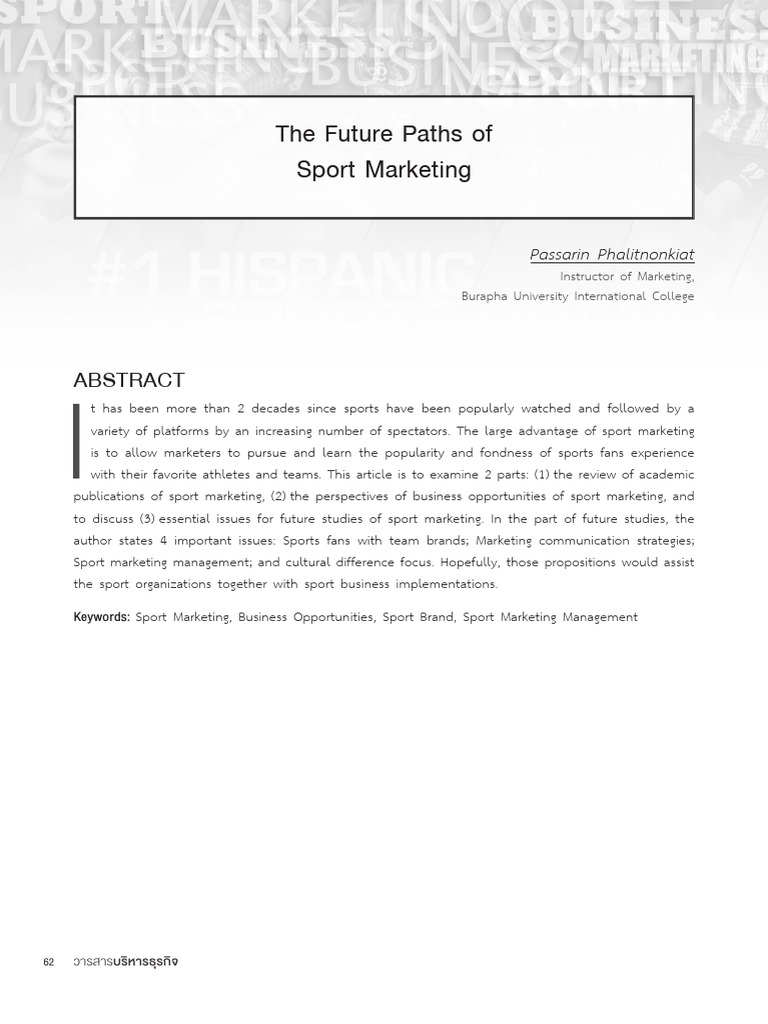 Future Trends in Sport Marketing | PDF | Marketing | Brand