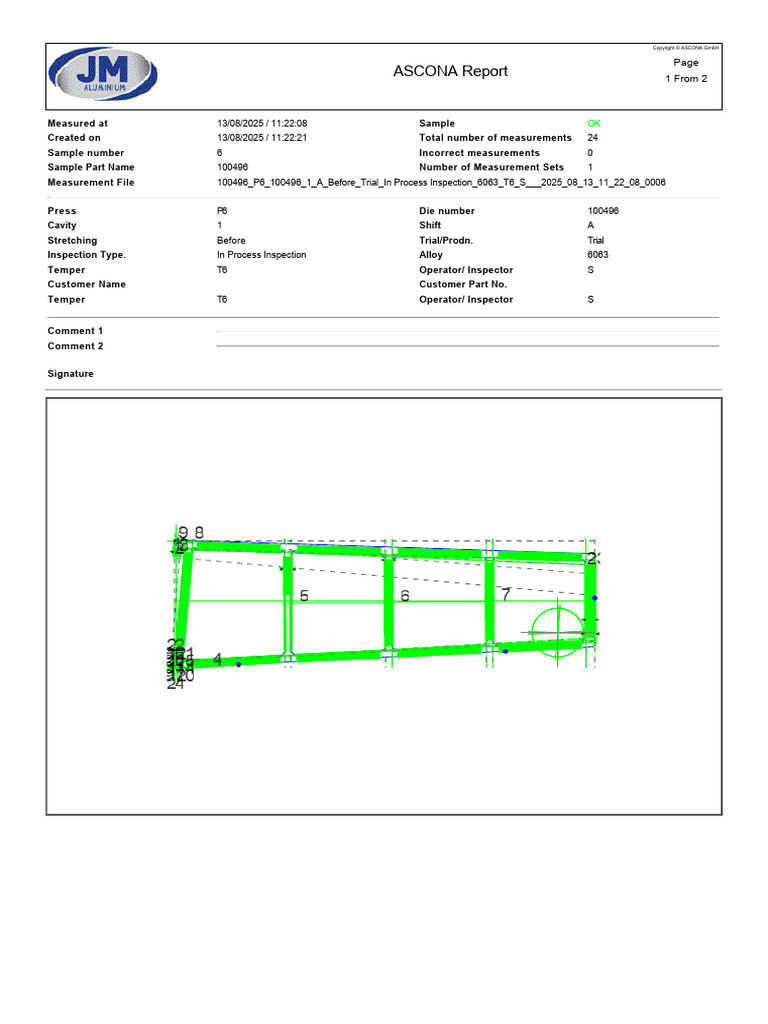 ASCONA GmbH In-Process Inspection Report | PDF