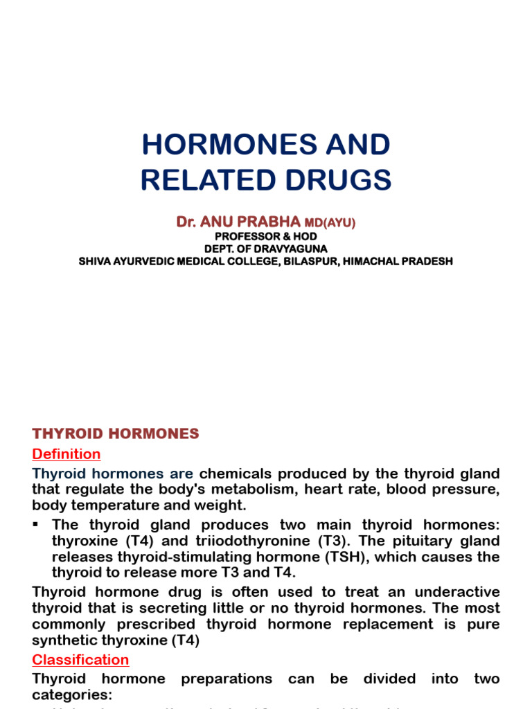Overview of Hormones and Related Drugs | PDF | Thyroid | Medical ...