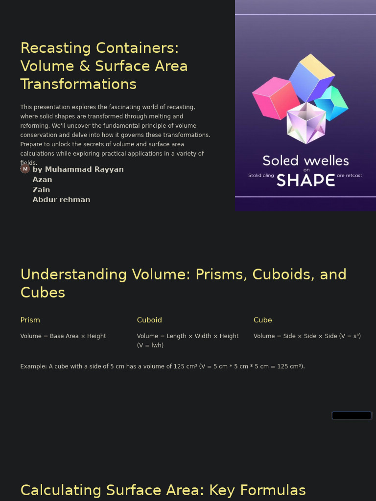 Recasting Containers: Volume Insights | PDF | Volume | Area