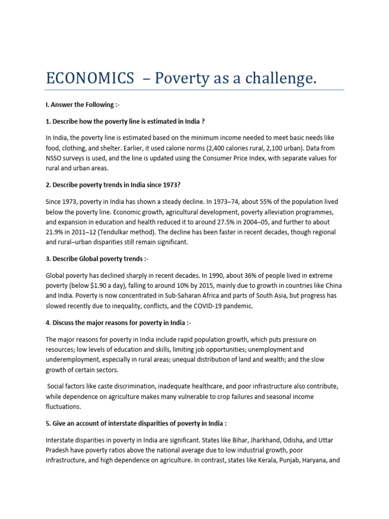 Poverty Trends and Disparities in India | PDF | Poverty | Poverty ...