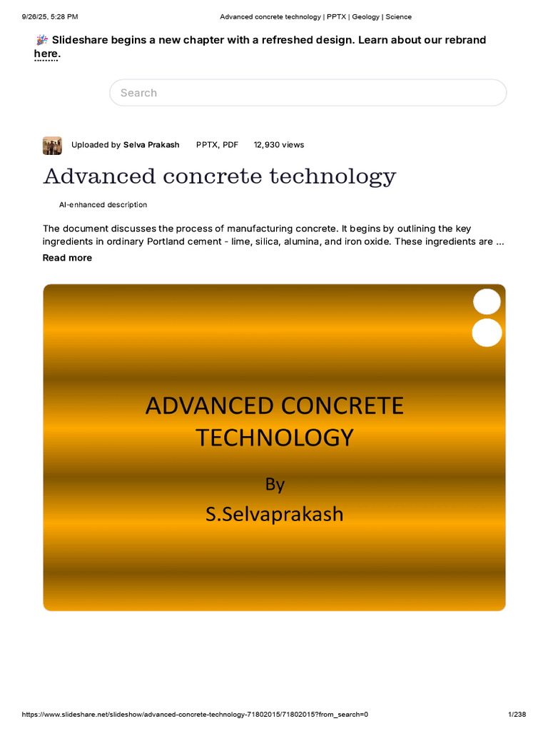 Advanced Concrete Technology Overview | PDF | Materials | Civil Engineering