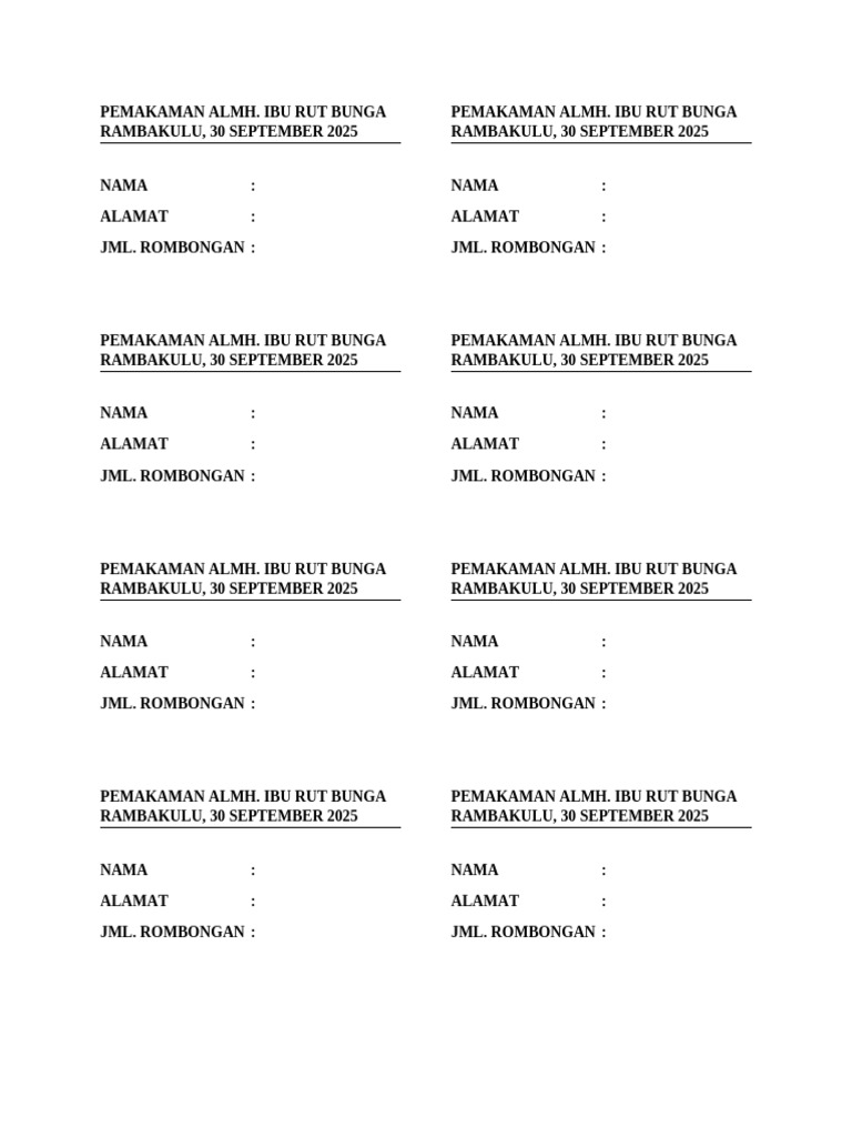 Bagian Pos Pemakaman Almh Rut Bunga | PDF