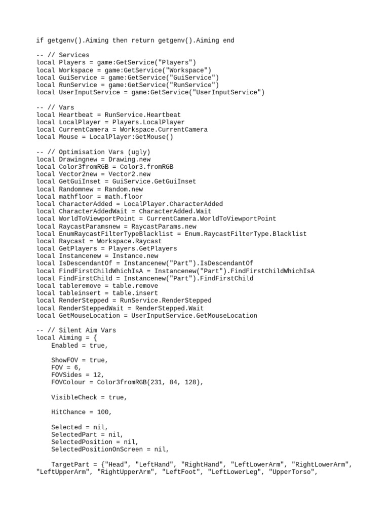 Roblox Silent Aim Script Guide | PDF | Differential Geometry | Computer ...