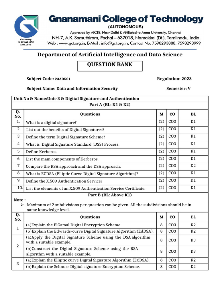 Digital Signature & Authentication Q&A | PDF | Military Communications ...