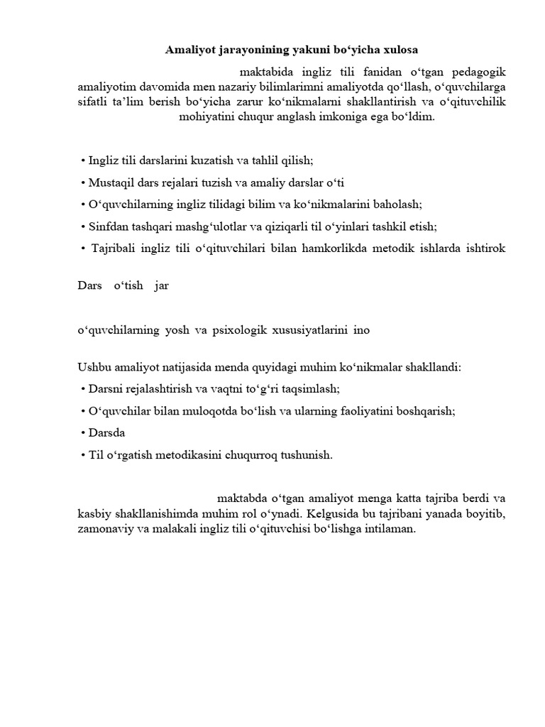 Xulosa | PDF
