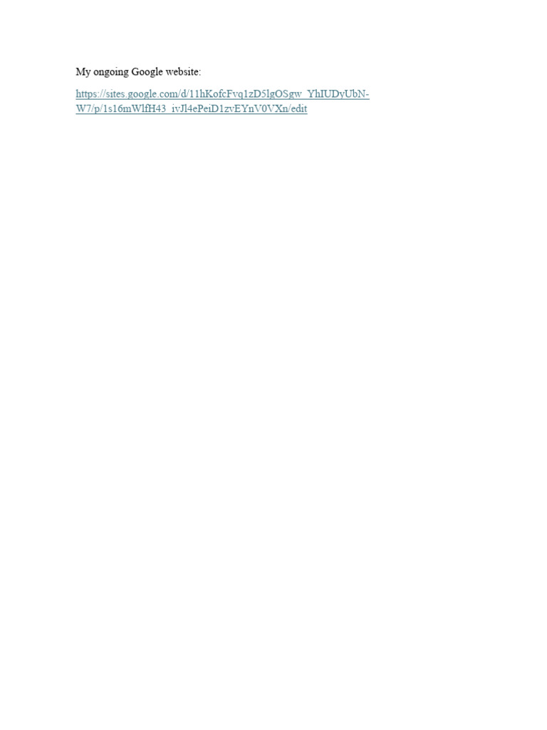 My Google Website Progress Update | PDF