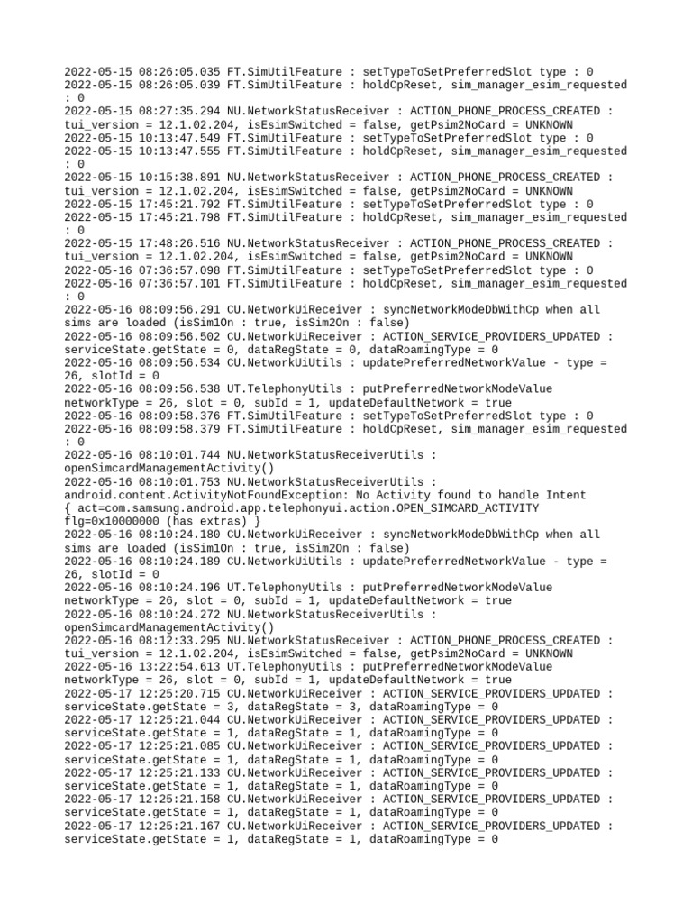 Network Status Updates Log | PDF