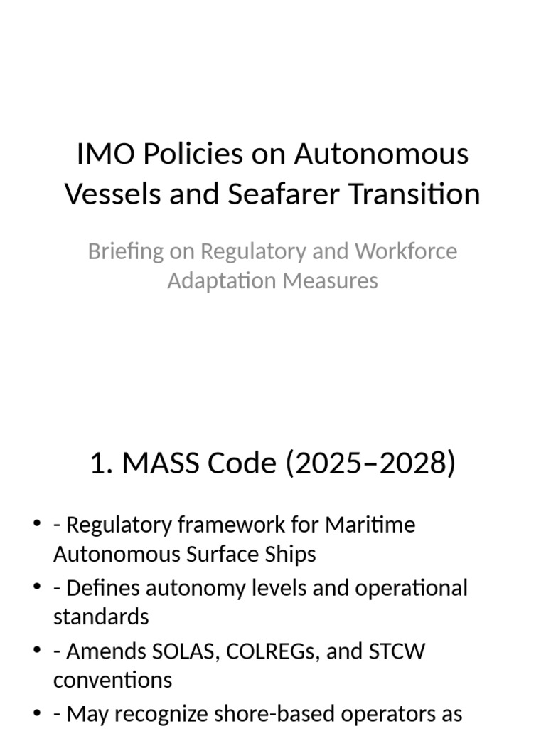 IMO Autonomous Vessels Briefing | PDF