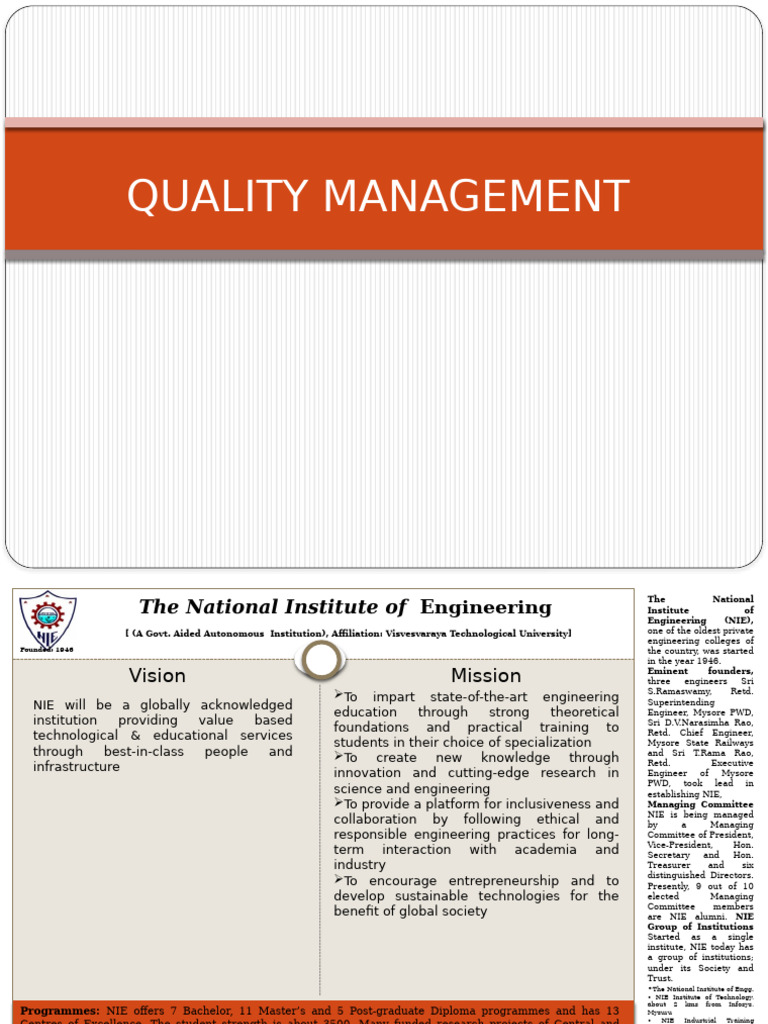 Quality Management Course Overview | PDF | Quality Management System ...