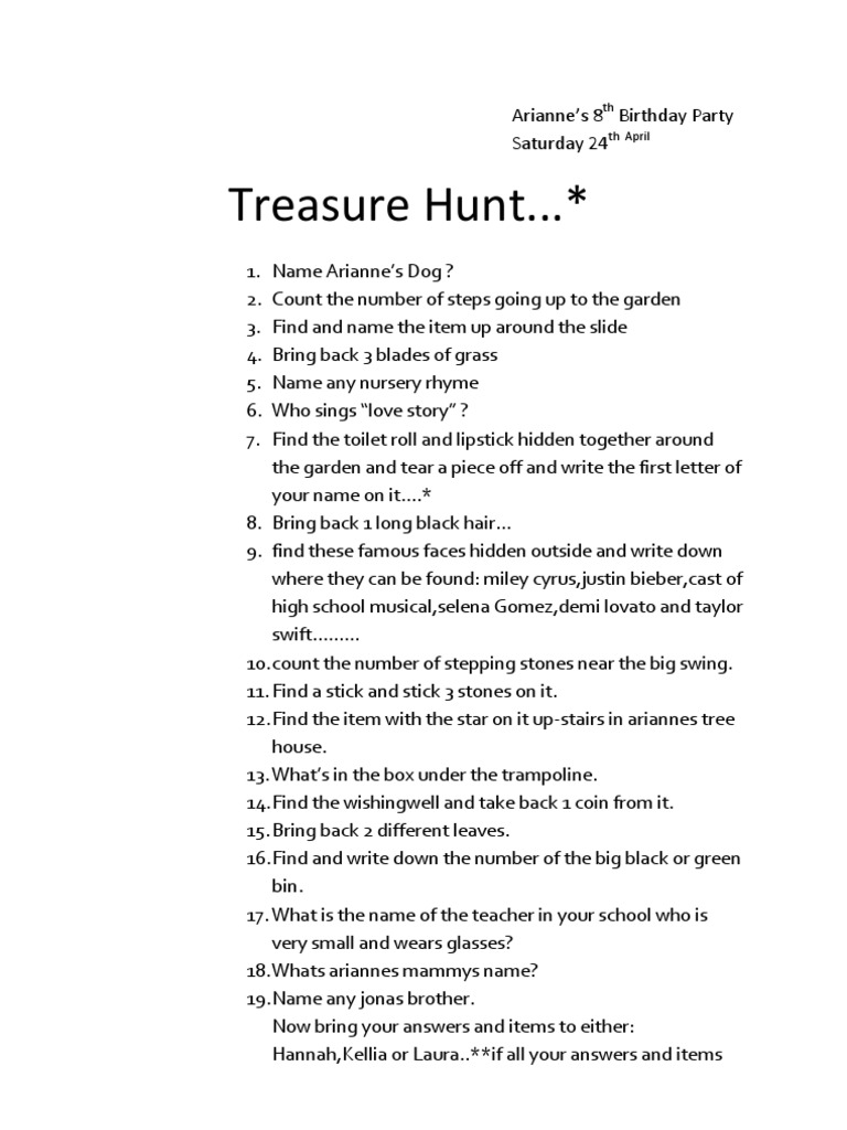 Treasure Hunt | PDF | Home & Garden