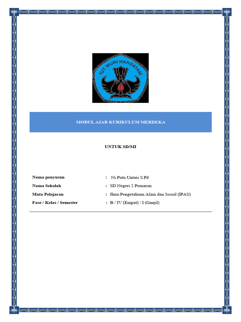 Modul Ajar IPAS Kelas 4 SD Merdeka | PDF