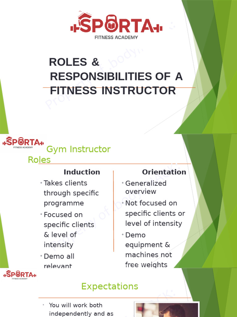 Fitness Instructor Roles & Responsibilities | PDF | Strength Training ...