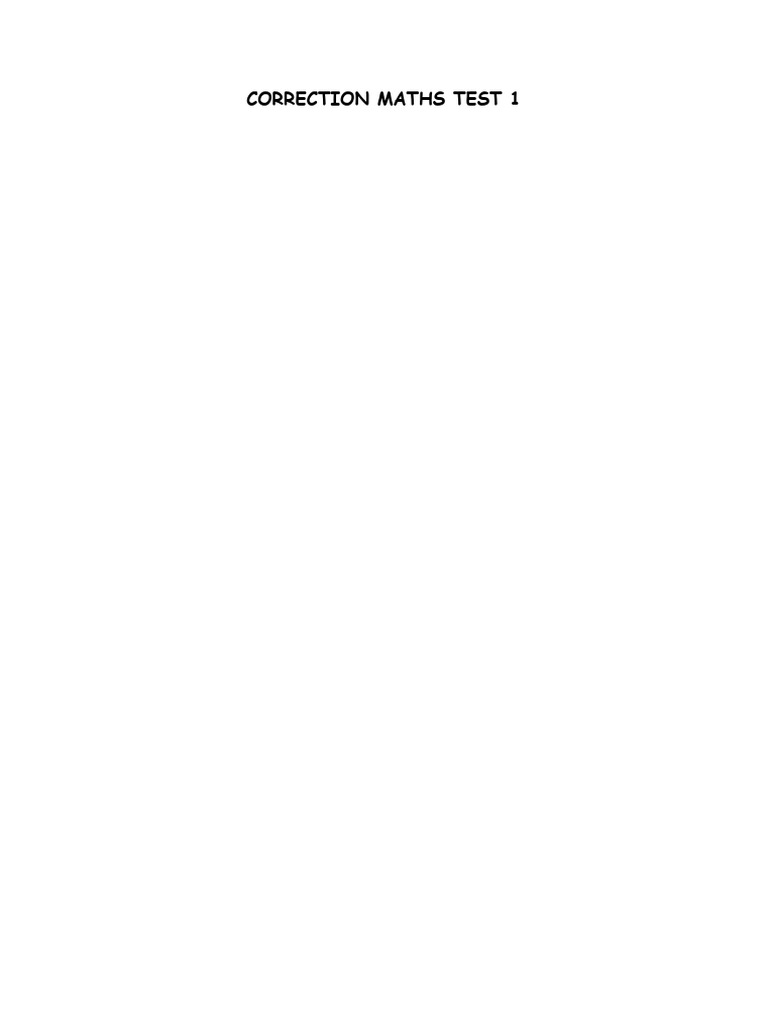 Correction Maths Test 1 | PDF