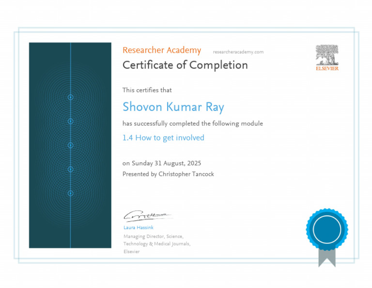 Certificate of Completion: Research Module | PDF