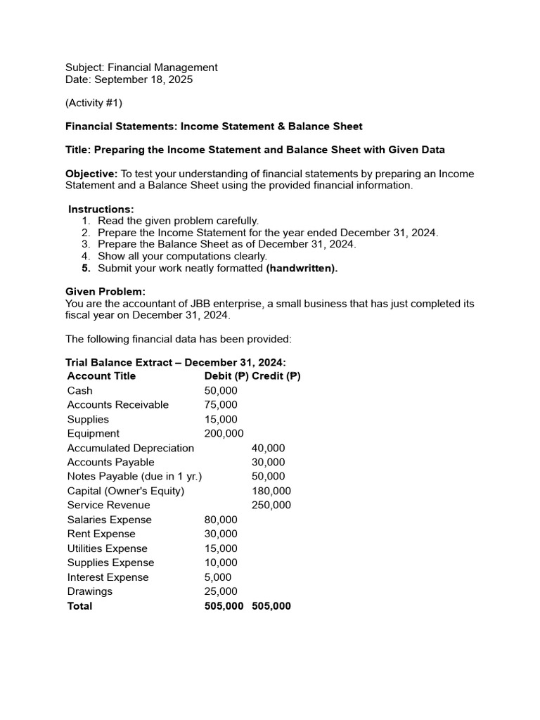 2 Financial Management 1st Acitvityfinal | PDF