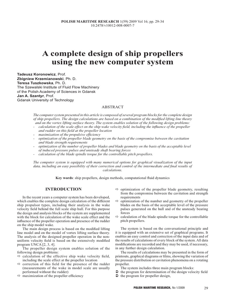 Complete Ship Propeller Design System | PDF | Propeller | Ships