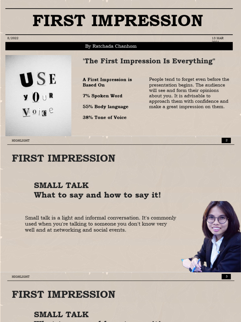 Mastering First Impressions and Small Talk | PDF | Body Language ...