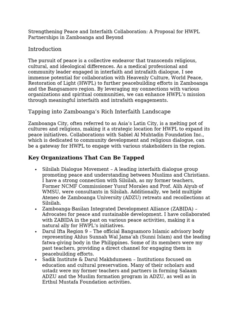 Interfaith Peacebuilding in Zamboanga | PDF | Interfaith Dialogue | Sufism