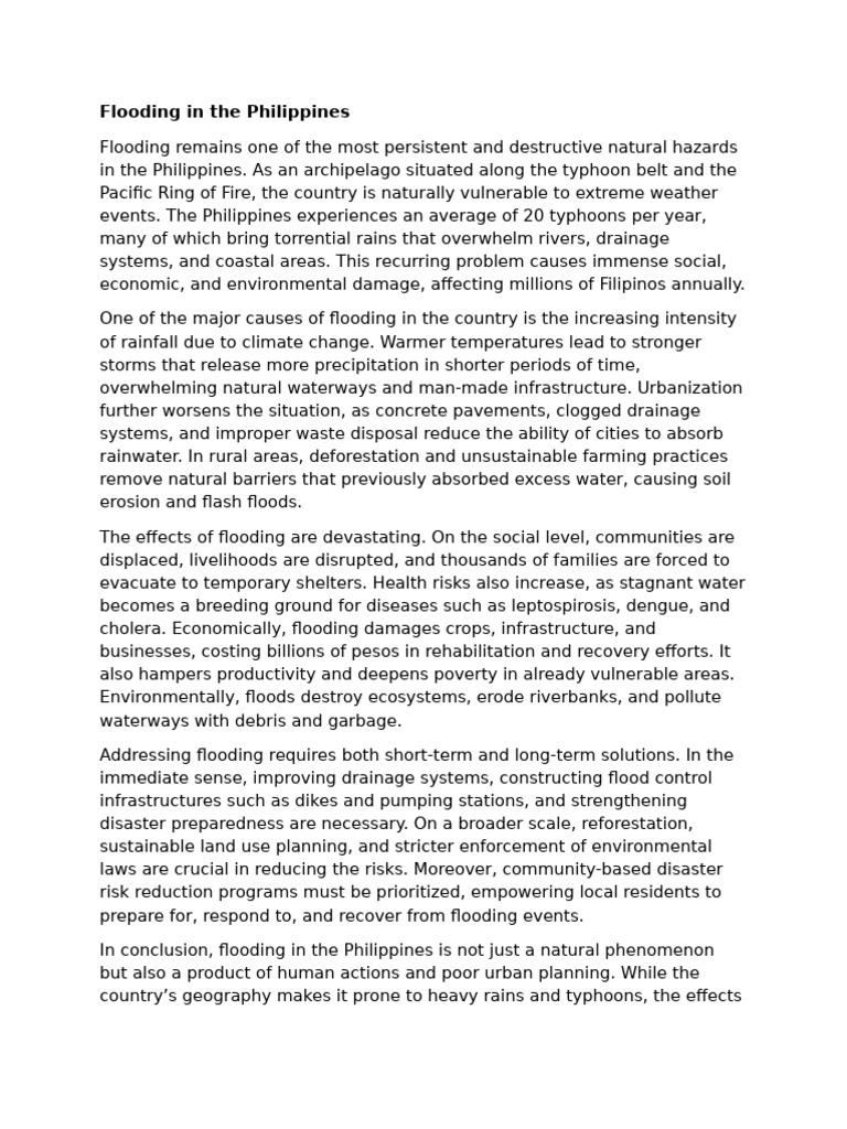 Causes and Effects of Flooding in the Philippines | PDF | Flood ...