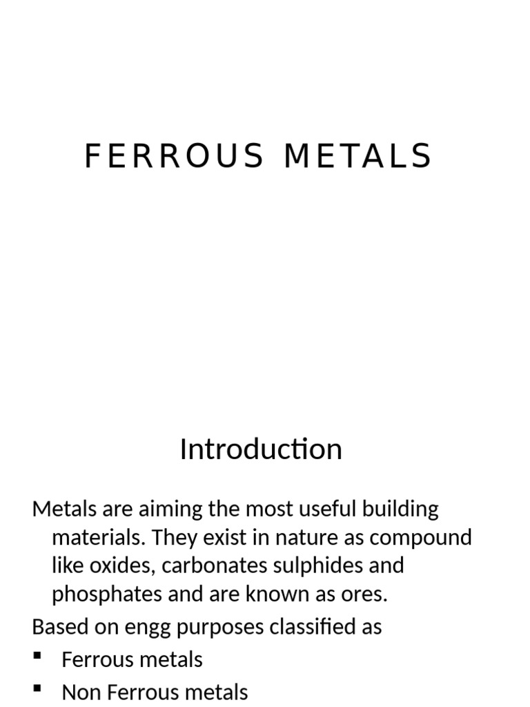 Overview of Ferrous Metals and Their Uses | PDF | Steel | Alloy